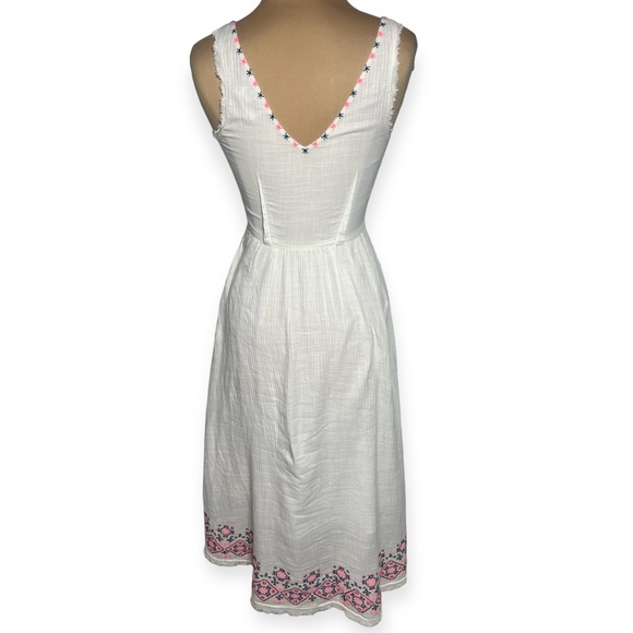 Anthropologie Holding Horses needlepoint embroidered cotton high low dress 2 - Picture 8 of 15